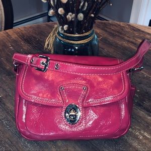 Genuine Coach Pink Patent Mini Hobo